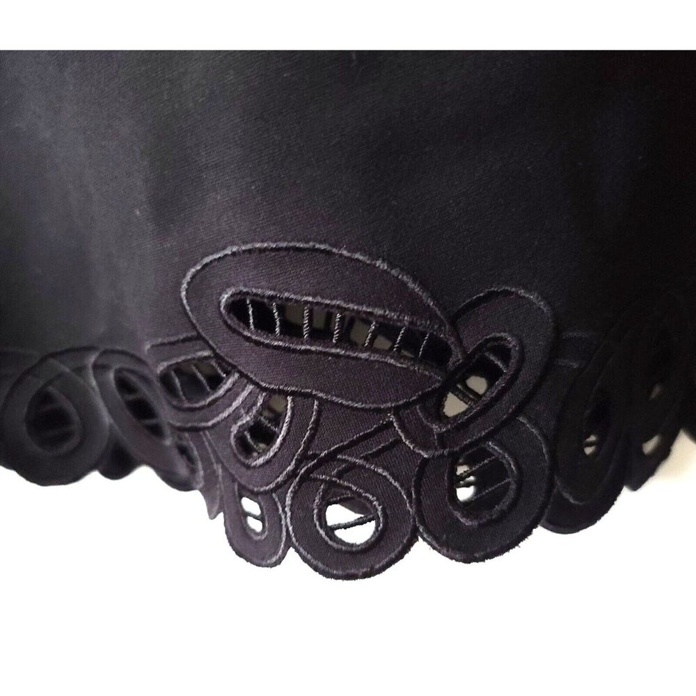 Talbots Fit & Flare Dress Embroidered Sz 6 Black Sleeveless Zip Dressy NWT $149 - Picture 8 of 9